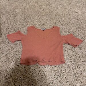 Women's Pink Cold Shoulder Top